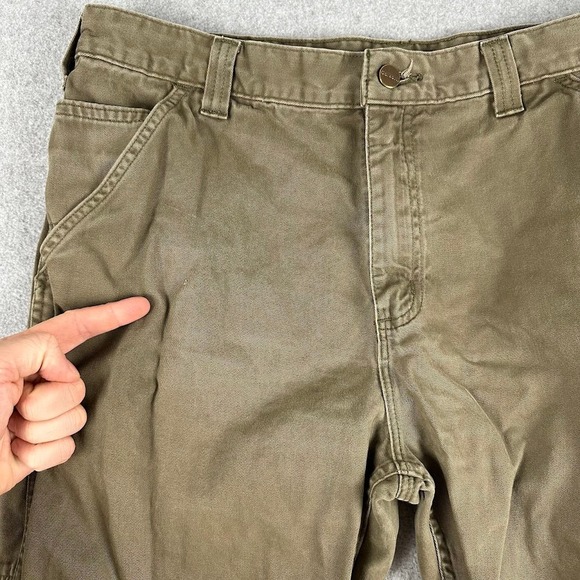 Carhartt Pants Men 36x32 B324 Arg Relaxed Fit Carpenter Khaki Tan Brown Work - Picture 7 of 9